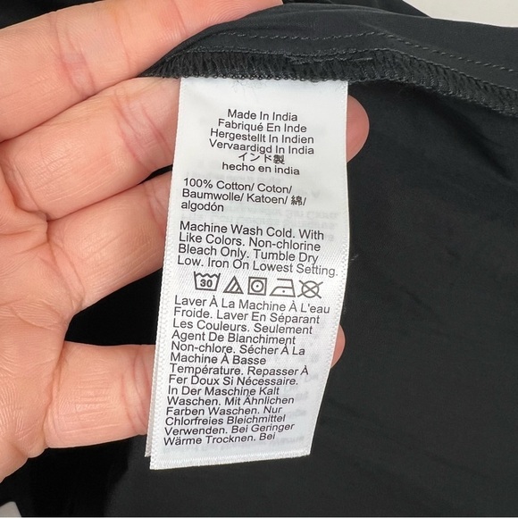 J. Crew Amelia Cotton Poplin Shirt Dress in Black Size XXS Mini Ruffled - Picture 9 of 12